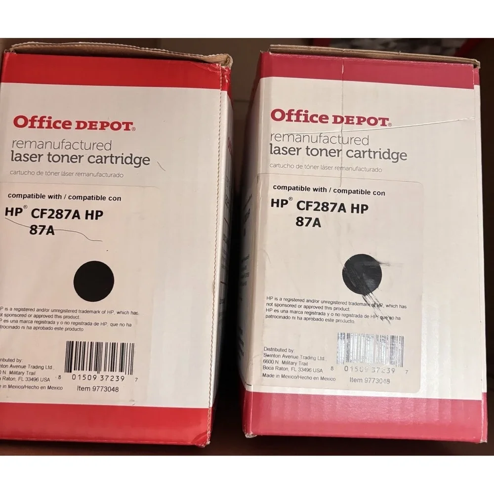 HP 87A OfficeDepot‎ Lot of 2 Remanuf Black LaserJet Toners-CF289A NIB